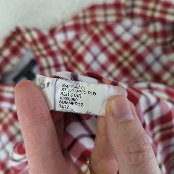 Banana Republic Soft Wash Shirt Red Plaid Button-down Oxford Mens Medium 15-15.5 - Picture 9 of 9